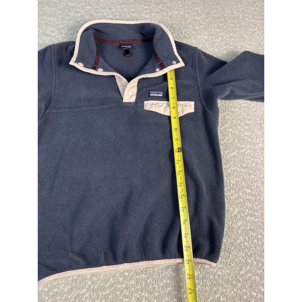 Patagonia Synchilla Fleece Pullover Kids Medium 10 Blue Synchilla Snap Collared - Picture 3 of 7